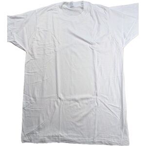 Vintage Musingwear Blank White Tee Shirt Large Mens SIngle Stitch Made in USA